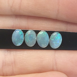 Solid Australian Opal 4 Pieces - Black Opal Cabs - Opal Cabochon - Fire Opal - Genuine Natural - Jewelry Making - Loose Stone - High Quality