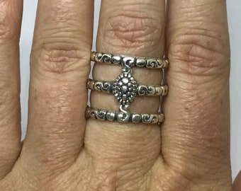 Anello da principessa guerriera! Anello a tripla fascia in argento sterling - Anello fatto a mano - Anello in argento - Protezione - Guerriera fiera - Gioielli grintosi
