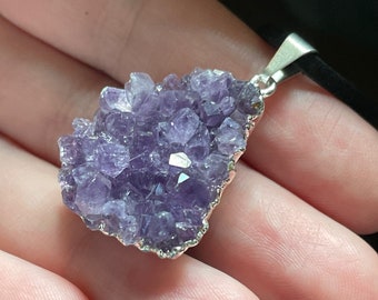Amethyst Protection Necklace, Silver Plated - February Birthstone - Amethyst Jewelry - Powerful Protection Necklace Amethyst Healing Crystal