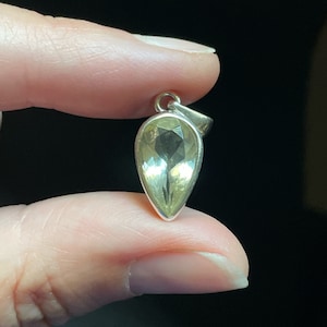 Dainty Faceted Oregon Sunstone Pendant - Genuine Champagne Oregon Sunstone and Sterling Silver - Brilliant Clarity - Joy & Positivity Stone!