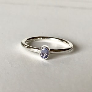 Faceted Tanzanite Ring Size 5 USA - Sterling Silver - December Birthstone - Birthstone Jewelry - Engagement Ring - Dainty Ring