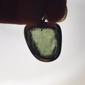 Raw Moldavite Pendant - Solid Sterling Silver - Genuine Moldavite - Natural Texture - Manifestation Crystal Healing Necklace - Men or Women