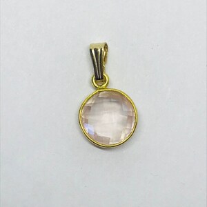 Faceted Rose Quartz Pendant  - Gold Fill - Rose Quartz Jewelry - Pink Stone Jewelry - January Birthstone - Deals