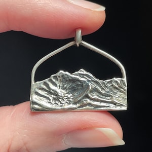 Silver Mountain Pendant, Handmade with Solid Sterling Silver, Beautiful Perfect Gift for Mountain Lovers, Skiers, Hikers!