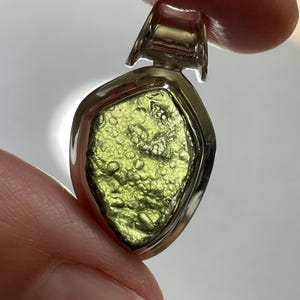 Bubbly Moldavite Pendant - Sterling Silver - Birthstone Jewelry - Moldavite Jewelry - Green Moldavite Pendant - Birthstone Jewelry image 1