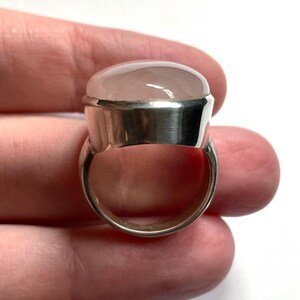 Large Natural Rose Quartz Ring, Size 7 USA, Handmade with Solid Sterling Silver, Beautiful Translucent Pink Crystal, Perfect Gift! image 8