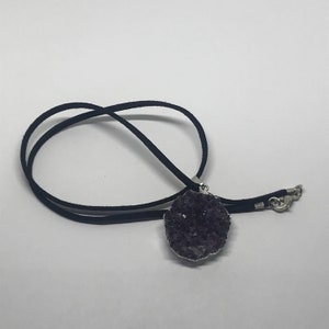 Amethyst Cluster Necklace - Silver Plated - February Birthstone - Amethyst Jewelry - Birthstone Jewelry - Raw Amethyst Protection Stone! image 6