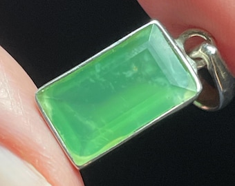 Delicious! Chrysoprase Pendant - Handmade with Natural Australian Chrysoprase & Solid Sterling Silver - Glowing Translucent Green Gemstone