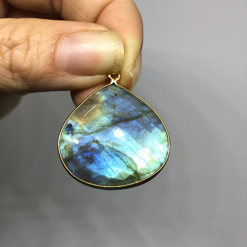 Labradorite Pendant \u2013 Sterling Silver \u2013 Labradorite Jewelry \u2013 Blue Stone Pendant \u2013 Birthstone Jewelry \u2013 Moldavite