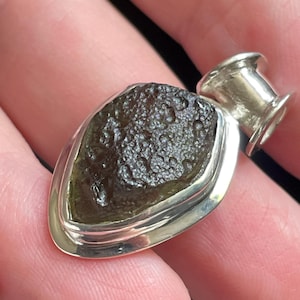 Bubbly Moldavite Pendant - Sterling Silver - Birthstone Jewelry - Moldavite Jewelry - Green Moldavite Pendant - Birthstone Jewelry image 3