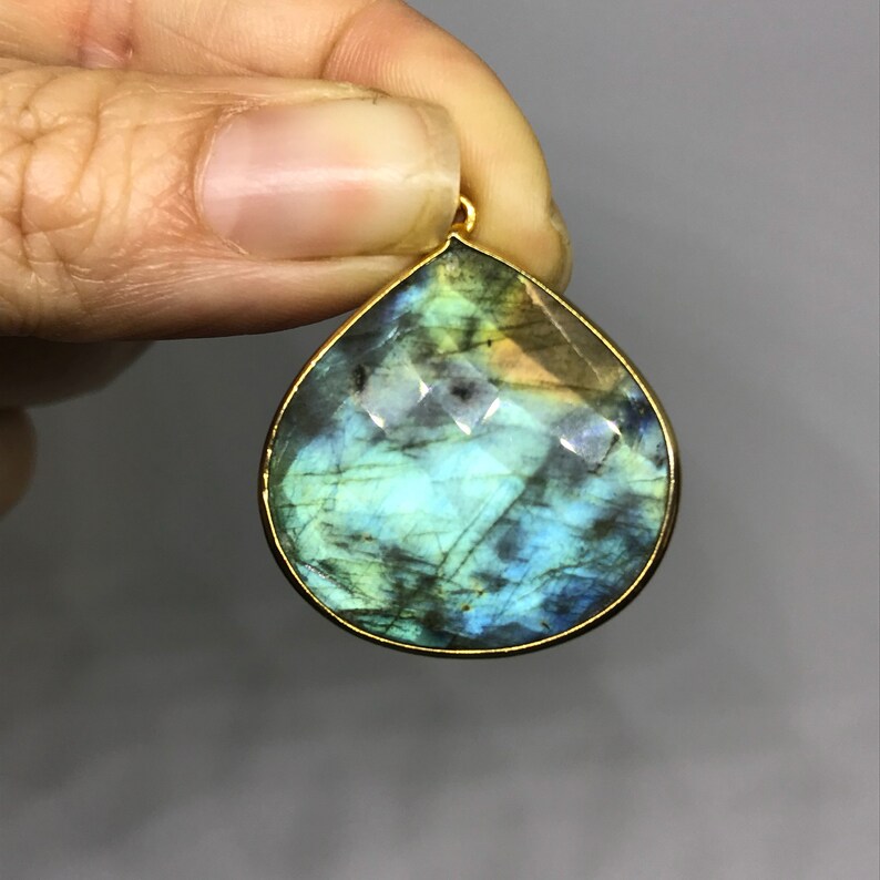 Labradorite Pendant \u2013 Sterling Silver \u2013 Labradorite Jewelry \u2013 Blue Stone Pendant \u2013 Birthstone Jewelry \u2013 Moldavite