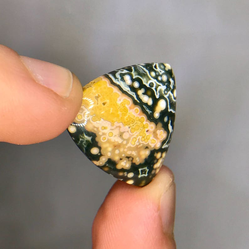 Jewelry Making Madagascar Ocean Jasper Rare Ocean Jasper with Agate Cabochon Stone Cabochon Smooth Ocean Jasper Metaphysical Stone