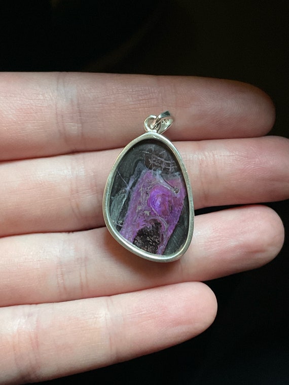 Sterling Silver Purple Charoite Pendant Grape Swirl - Pendant Only Sterling Silver Purple Charoite Pendant Grape Swirl - Pendant Only