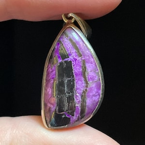 Banded Sugilite! Genuine Sugilite with Bands of Metallic Manganese, Stunning and Rare Formation of Genuine Sugilite from South Africa!