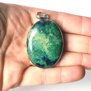 Green Chrysocolla Pendant – Sterling Silver – December Birthstone – Chrysocolla Jewelry – Birthstone Jewelry - Moldavite