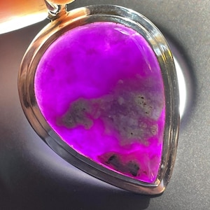 Gorgeous Gel Sugilite Pendant - High Grade Genuine Sugilite from South Africa - Bright Translucent Purple - Handmade with Sterling Silver