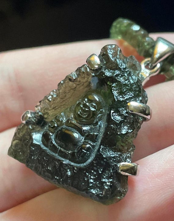 Buddha Moldavite & Opal Pendants Buddha Moldavite & Opal Pendants