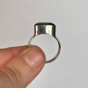 Genuine Chrysoprase Ring Size 8 Sterling Silver - Seafoam Green Faceted Chrysoprase Triangle - Handmade Green Stone Chrysoprase Jewelry image 5