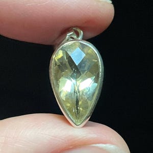 Spark Joy! Oregon Sunstone Pendant - Genuine Faceted Oregon Sunstone and Sterling Silver - Brilliant Champagne Color - Dainty and Elegant