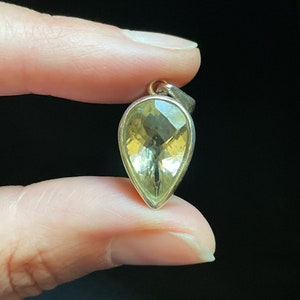 Faceted Oregon Sunstone Droplet Pendant - Champagne Color for Celebrations! -Genuine Oregon Sunstone in Sterling Silver - Sparkling Clarity!