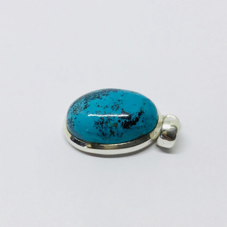 Levendige chrysocolla-hanger – sterlingzilver – geboortesteen december – chrysocolla-sieraden – geboortesteensieraden helderturkoois chrysocolla afbeelding 3