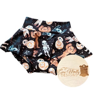 Baby toddler Space Wars high skirted bummies - May the 4th Fourth - 0/3mo-4/5
