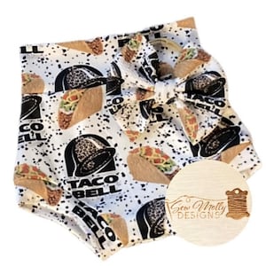Baby toddler taco high waisted bummies - optional bow set 0/3mo-4/5