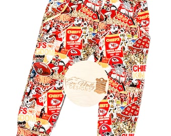 READY TO SHIP Kc Chiefs football size 3 joggers - unisex pants - gender neutral - toddler boy - toddler girl