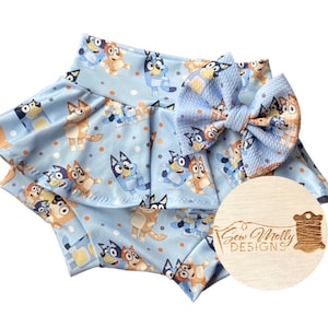 Baby toddler Bluey skirted bummies - 0/3mo-4/5