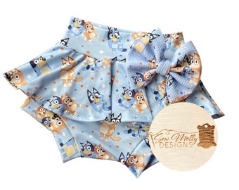 Baby toddler Bluey skirted bummies - 0/3mo-4/5