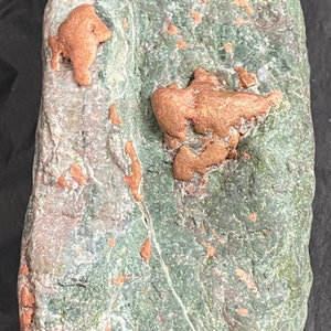 14cm Big Native Copper Ore Nugget w Colorful Green Matrix - Keweenaw, Michigan