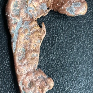 10cm Neat Curved Copper Nugget w Natural Quartz Matrix - Keweenaw, Michigan