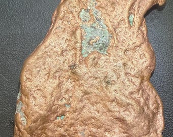 5.5” Gorgeous Solid Native Copper Nugget w Natural Quartz & Chlorite Matrix - Keweenaw, Michigan