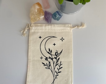 Crystal Bag | Tarot Bag | Oracle | Canvas | Herb | Runes | Pendulum| Amulet| Wicca Bag | Altar Travel | Spell Bag | Crystals | Celestial |