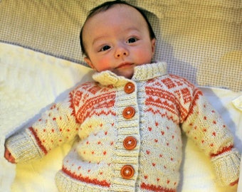 Baby alpaca sweater, fair isle knitted, knid nordic cardigan