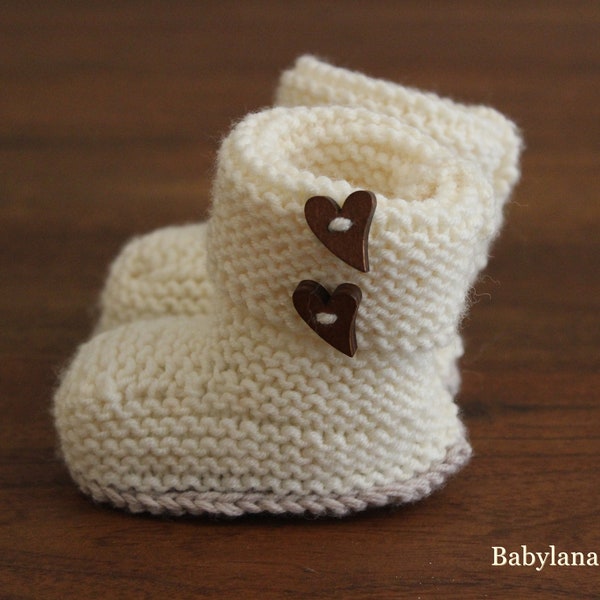 Baby booties, knitted booties in Merino wool, newborn, scarpette neonato a maglia