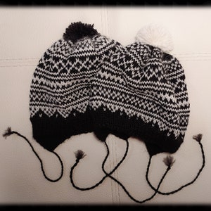 Knitted baby nordic hat, newborn hat in Norwegian style