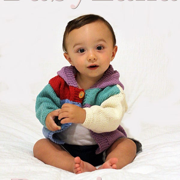 Knitted baby hoodie in cotton, four seasons hooded cardigan for kids, baby knitwear, color customizable sweater, cardigan con cappuccio bebè