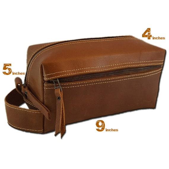 Large Leather Toiletry Bag for Men 
