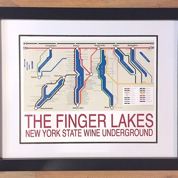 Fingerlakes Winery Map (18x24) - New York City Subway Style