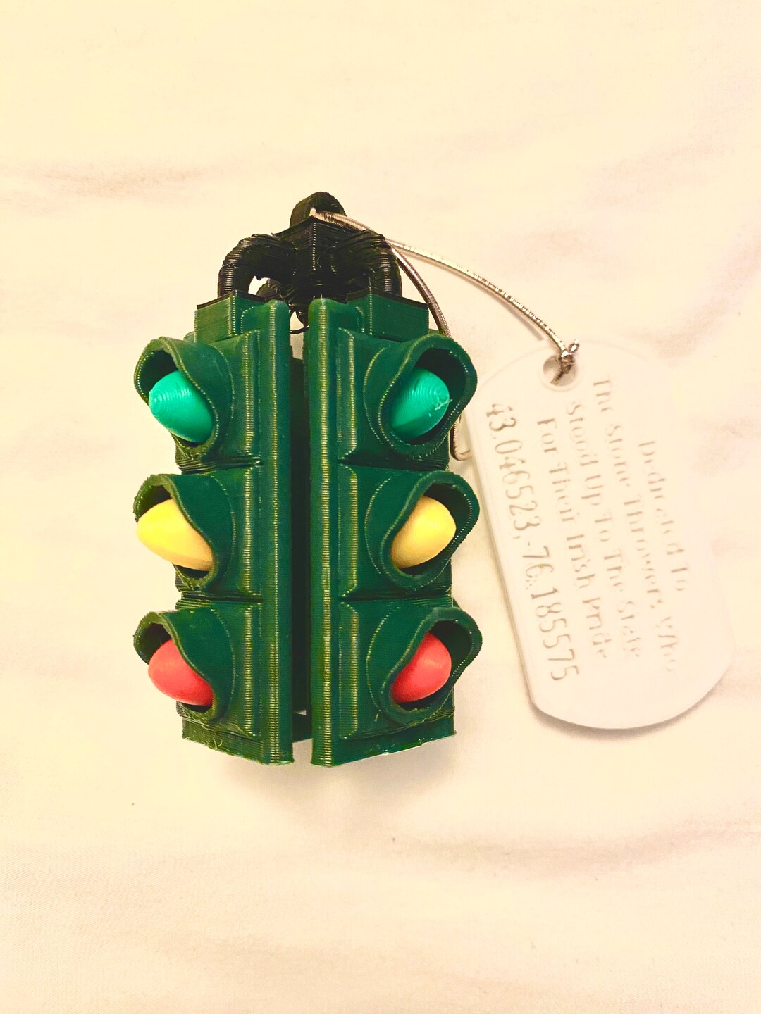 Tipp Hill Upside Down Traffic Light Syracuse Christmas Ornament 3 Tall