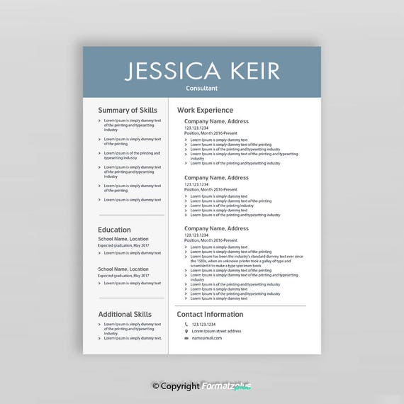 creative resume template modern resume resume template etsy modern resume contact information