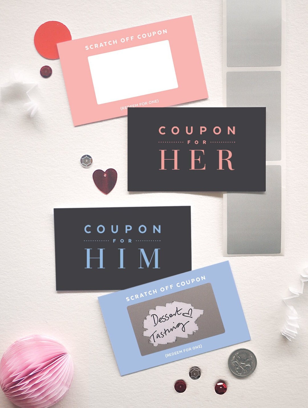 His & Hers Love Coupons, Christmas Present, Sexy Vouchers, Xmas Gift