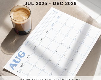 2026 Calendar, Monthly Calendar, Monday Start, A4, A3, Letter Size ...