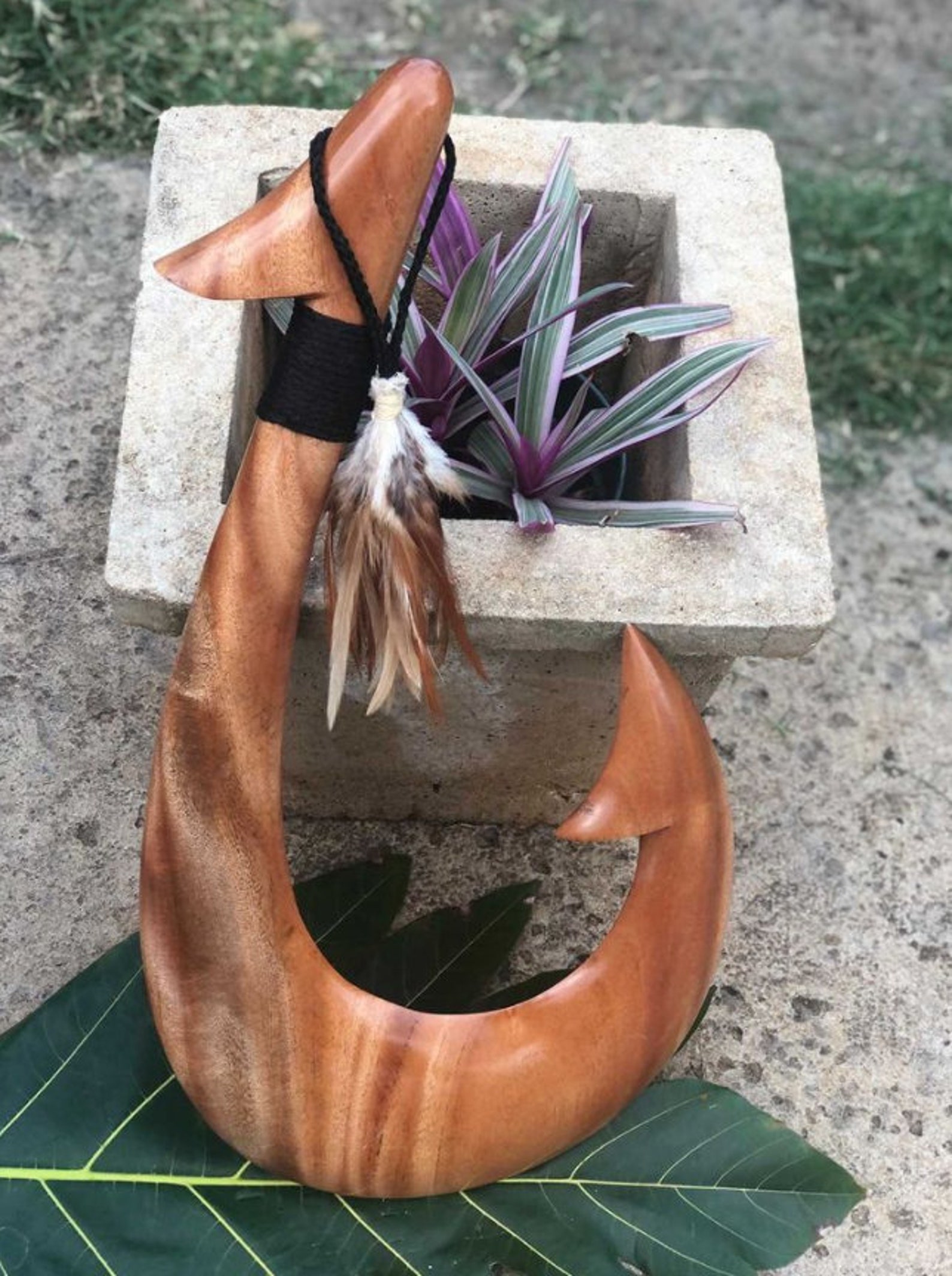 Hawaiian Maui wood Fish hook Etsy