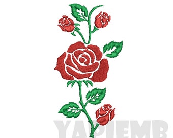 4 SIZES Rose embroidery Designs Machine Embroidery Designs PES Embroidery Pattern - Instant Download
