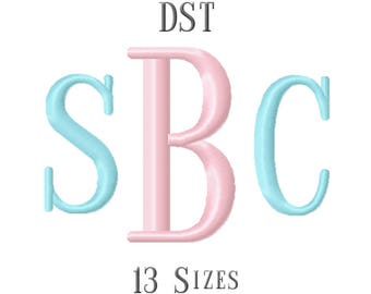 13 SIZE DST Fonts Roman Monogram Embroidery Fonts Embroidery Designs Embroidery Alphabets Letters Monogram Fonts - Instant Download