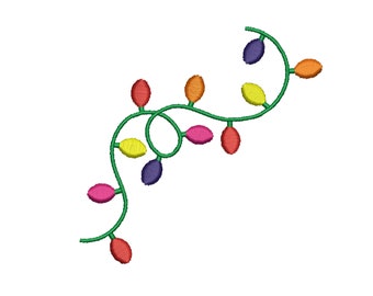 8 SIZES Christmas Lights Embroidery Designs Machine Embroidery Designs PES Embroidery Pattern - Instant Download