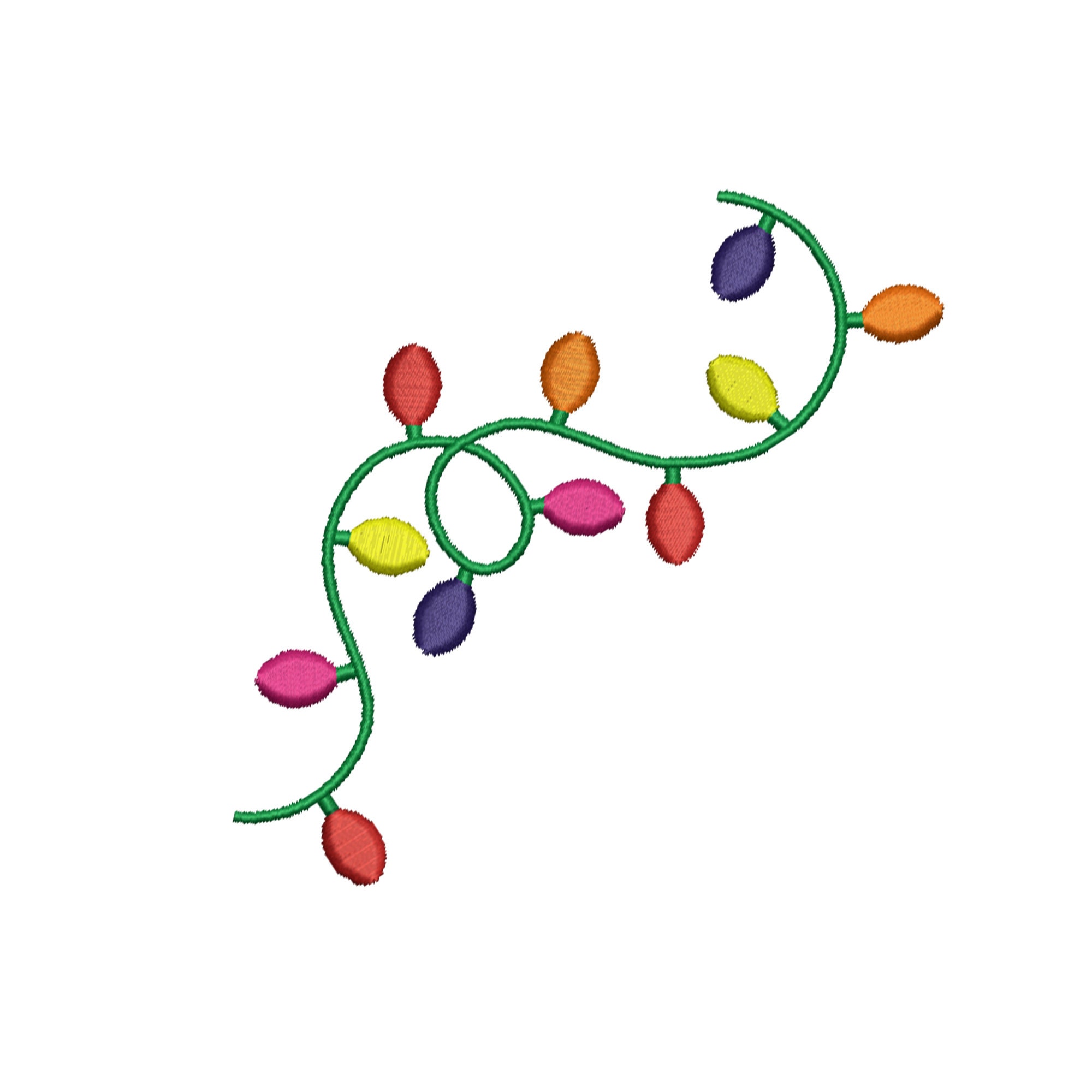 8 SIZES Christmas Lights Embroidery Designs Machine Embroidery Etsy