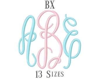 13 rozmiar BX czcionki fantazyjne Monogram haft czcionki haft wzory haft alfabety liter inicjałem czcionki - natychmiastowego pobrania